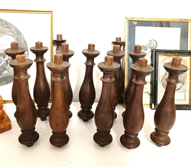 15 turned wood spindle Antique baluster column Furniture Architecture Tall 6.18"