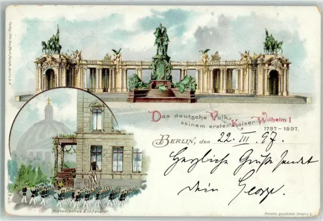 13256841 - 1000 Berlin Mitte Kaiser Wilhelm I. Denkmal Privatganzsache 1897