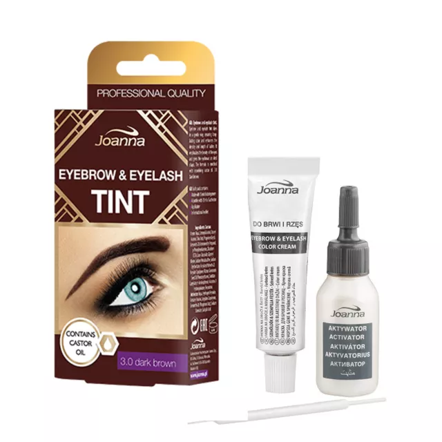 Kit complet Joanna Henné teinte brun foncé crème sourcils colorant teinture des cils