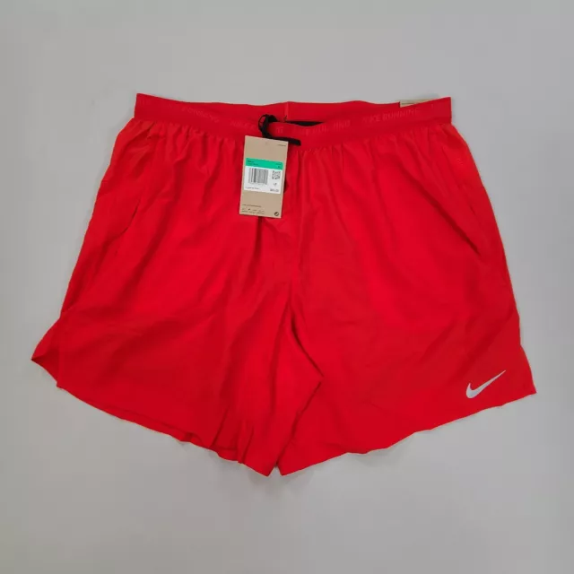 Nike Shorts Adult Extra Large Red Dri-Fit 7" Brief-Lined Running Shorts Mens