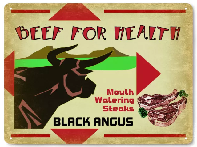 BUTCHER metal SIGN BEEF STEAK HOUSE meat deli VINTAGE style wall decor 354