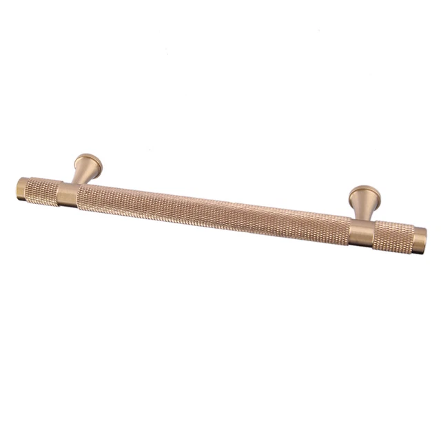 Brass Knurled T Bar Kitchen Cupboard Cabinet Drawer Door Handle