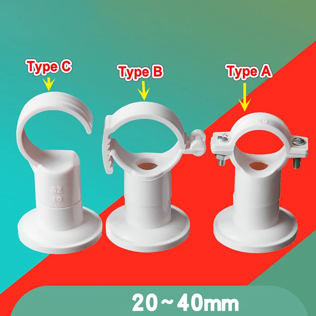PVC PIPE CLIPS Clamp With Base Pressure 20/25/32/40mm Fittings Fish