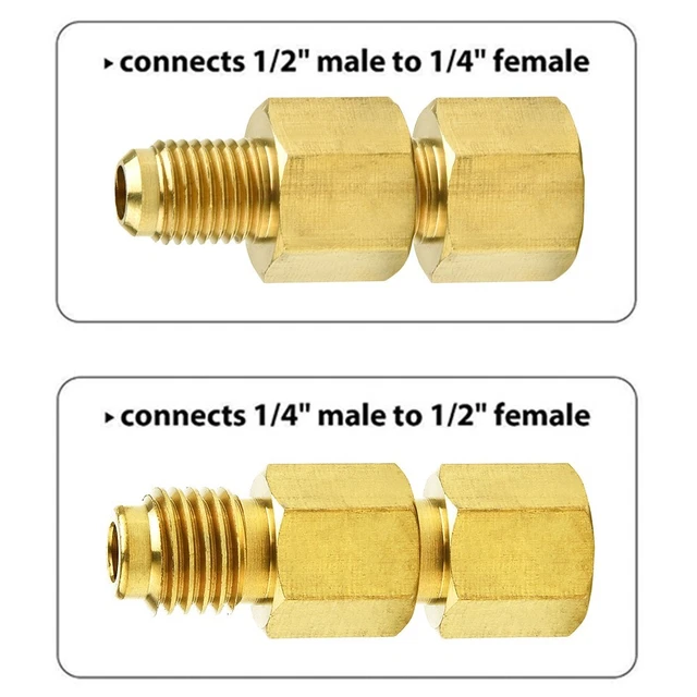 Paire D'Adaptateurs R134a Vers R12 En Laiton - Installation Facile Et Anti-Fuite