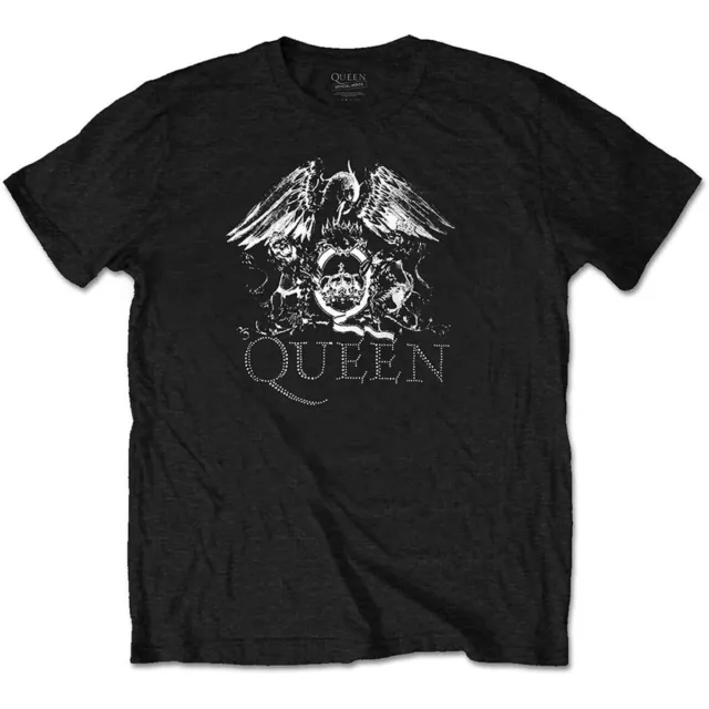 Queen Freddie Mercury Crest Logo Diamante Autorisé T-shirt Hommes