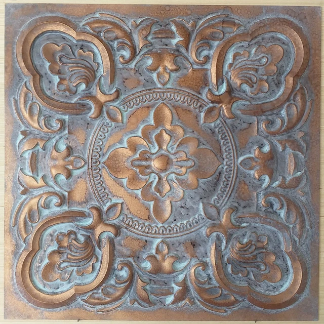 Faux tin vintage Ceiling tiles weather copper decor wall panels PL30 10pcs/lot