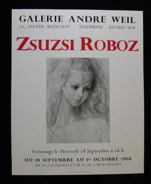 ZSUZSI  ROBOZ    Galerie André WEIL   Octobre 1968