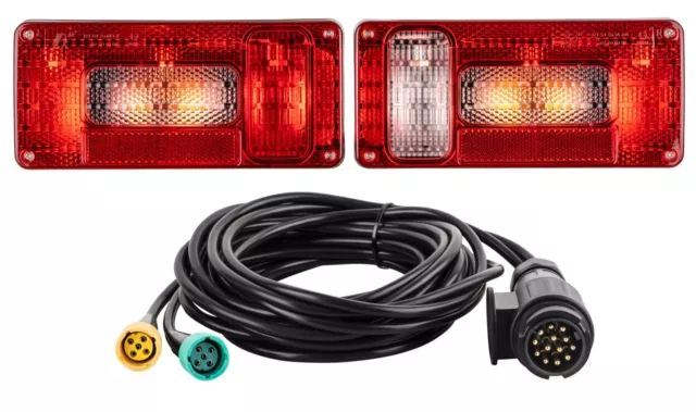 12m + 2,5m LED Set 7 polig Magnet verkabelt PKW Anhänger Beleuchtung  Rücklicht