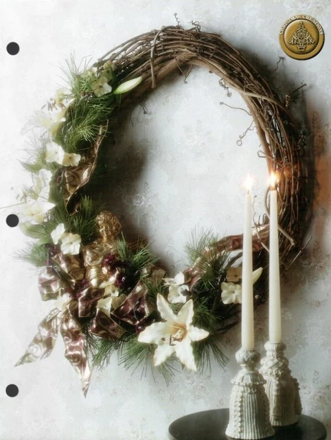 Corona de Navidad Floral 1998 Vida Romántica para el Hogar 1998 Patrón Único