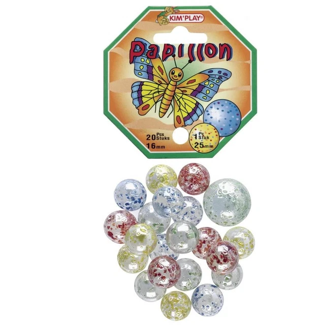Collection Billes Classique Jeu De 20 Billes + 1 Calot Cyclone Kim'Play - Pour Enfants Dès 3 Ans, Filet De Billes Pour Récréation