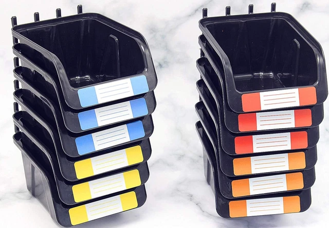 Pegboard Bins Kit 12 PACK Black Pegboard Parts Storage Tool Peg Borad Workbench