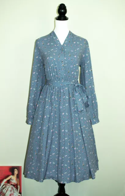 Lindy Bop 'Ivory' Pressed Floral Vintage 50s Cottagecore Shirt Dress BNWT Sz 14