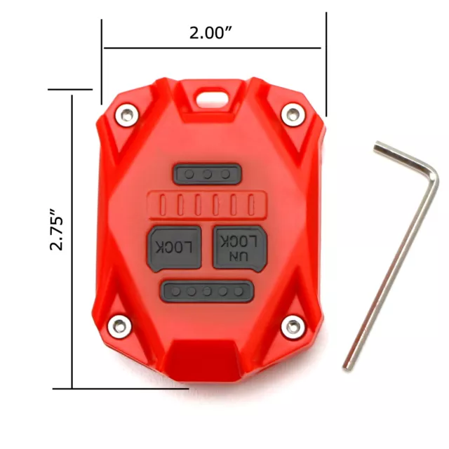 Red Plastic Key Remote Fob Enclosure Shell w/Black Keypads For Jeep Wrangler JK 2