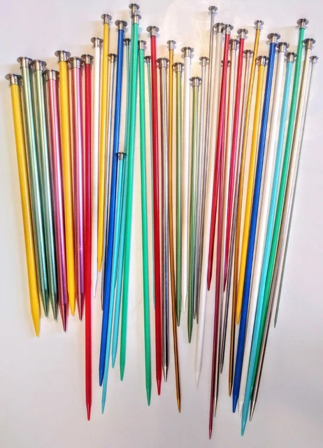 Lot of 39 Vintage Metal Knitting Needles Boye, Hero Multi colors Set Antique