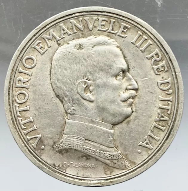2 Lire 1915 Quadriga Briosa Moneta Argento Vittorio Emanuele Iii° Regno D’italia