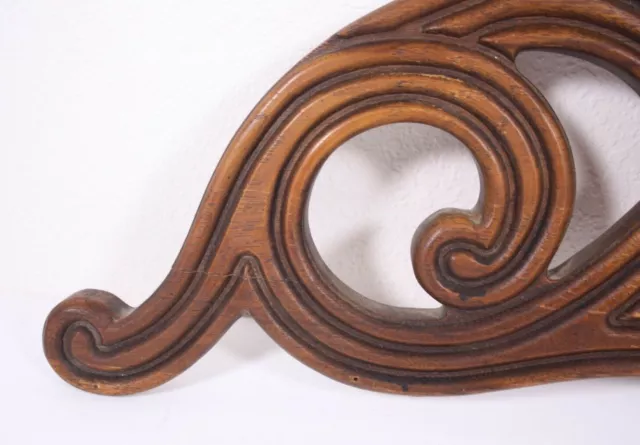 Wood Door Architectural Pediment Furniture 25” Carved Vtg Mod Deco Oak Upcycle 7