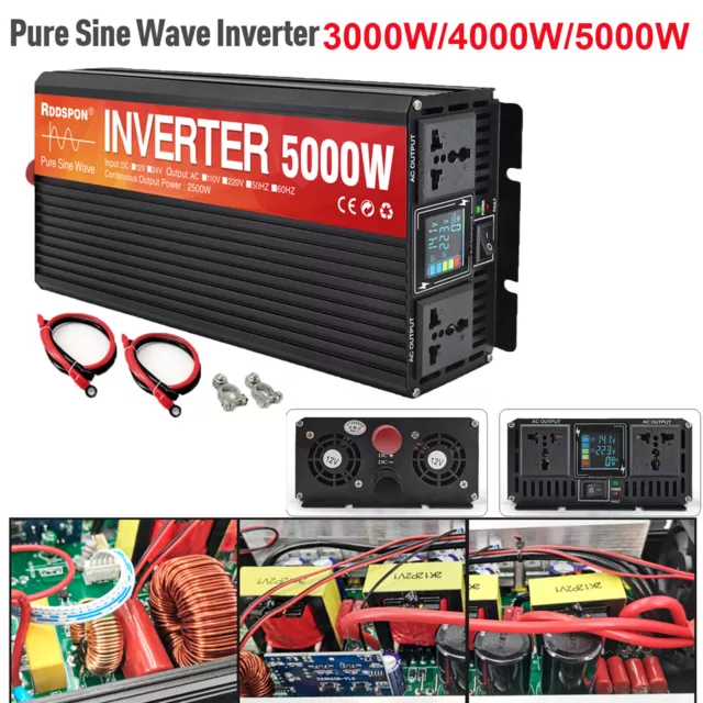 Pur Sinus Onduleur 3000W 4000W 5000W Car Convertisseur 220V Power Transformateur