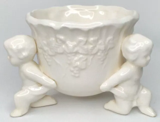 Lefton Renaissance White Cherub Planter Mid Century Modern Home Decor