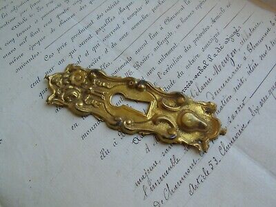 French antique 1 ornately brass tole key hole plates - to any projects 3