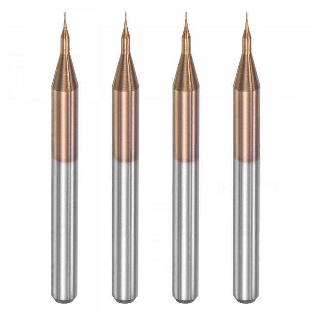 End Mill CNC Router Bits, 1/8" 3.175Mm Shank 0.2Mm X 1Mm Titanium Coated Tungste