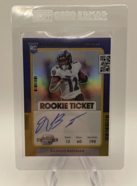 2021 Panini Contenders Optic Rashod Bateman Rookie Ticket Autograph Gold /10
