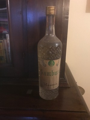 ANTICA BOTTIGLIA COLLEZIONE SAMBUCA AUSONIA SIENA BOTTIGLIA LAVORATA 