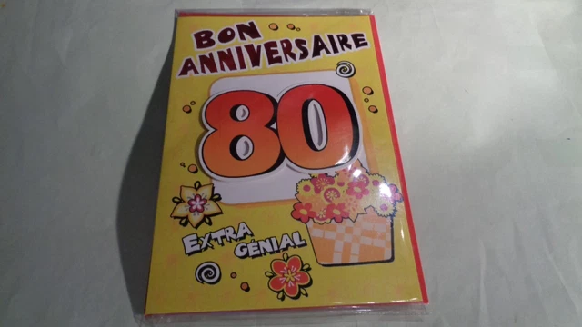 Aufkleber-Bogen 'Joyeux Anniversaire 80 Jahre' Im A4-Format – Ideal Für Geschenke, Karten & Dekoration