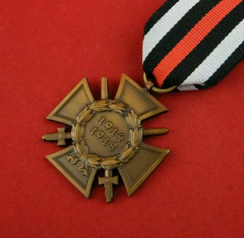 WW1 WWI German Hindenburg Cross 1914 /1918 with Ribbon Marker Marked MEDAL BADGE