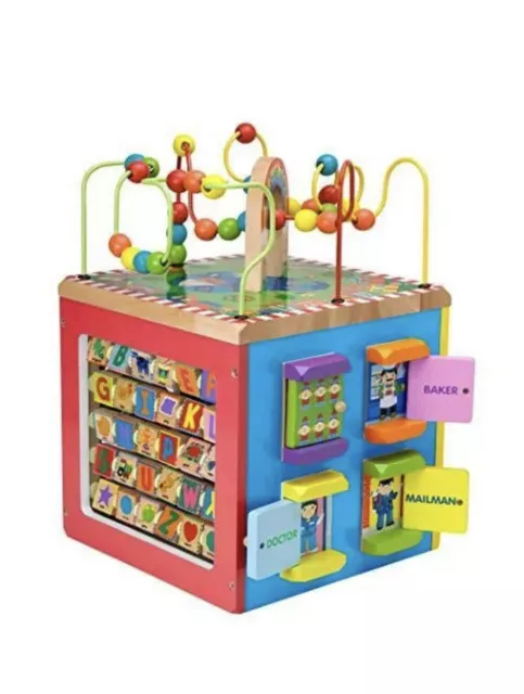 ALEX Toys Discover My Busy Town Wooden Activity Cube 16x12x12