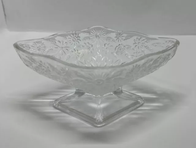 Vintage Clear Depression Indiana Glass Diamond Shape Nut, Candy or Trinket Dish 2