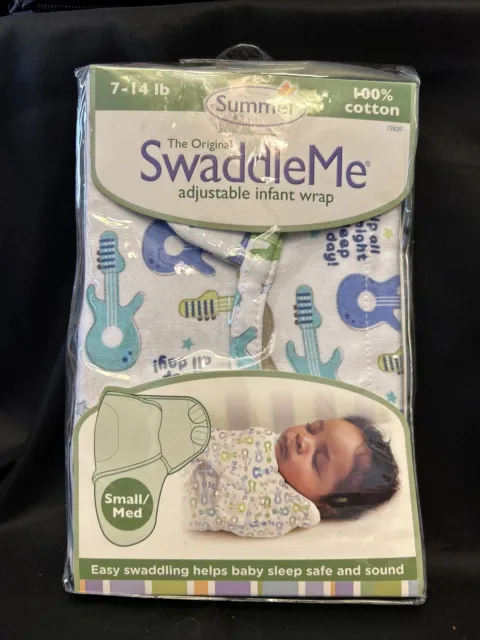 Summer Swaddle Me Adjustable Baby Wrap Small/Med 7-14 lb Guitars Up All Night