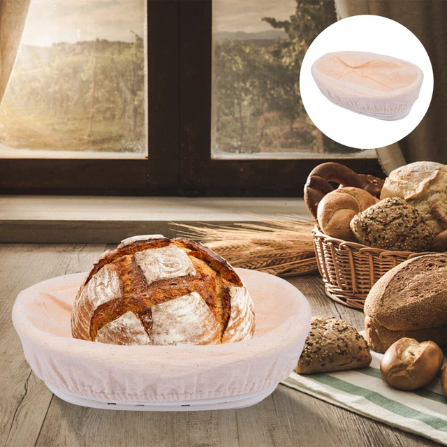 2 Pcs Cestino Lievitazione Pane, 25cm/24.5cm Silicone Forniture per