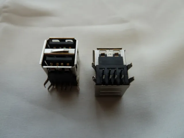 2 USB Type A Connectors PCB Mounting Dual Computer Repair PC (152)