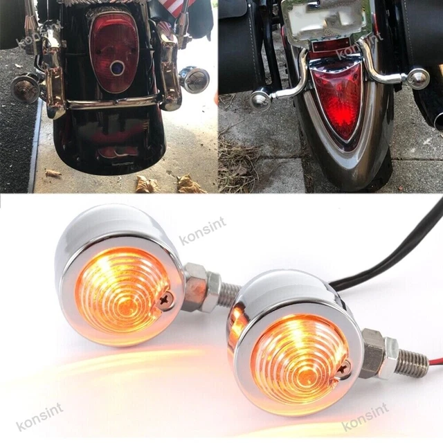 Motorcycle Turn Signal Light For Honda Harley Kawasaki Suzuki Bobber Chopper USA