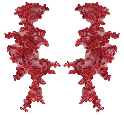 Avoria Cucito Paillettes Pizzo Applicazione Floreale Tulle Motivo Vari Colori 