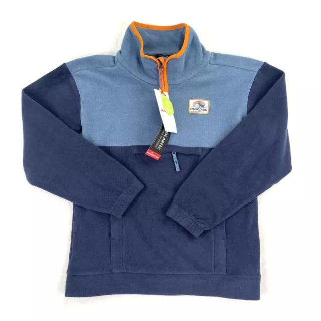 Macpac Kids Originals Fleece Jumper Size 10 New $99 Blue Two Tone