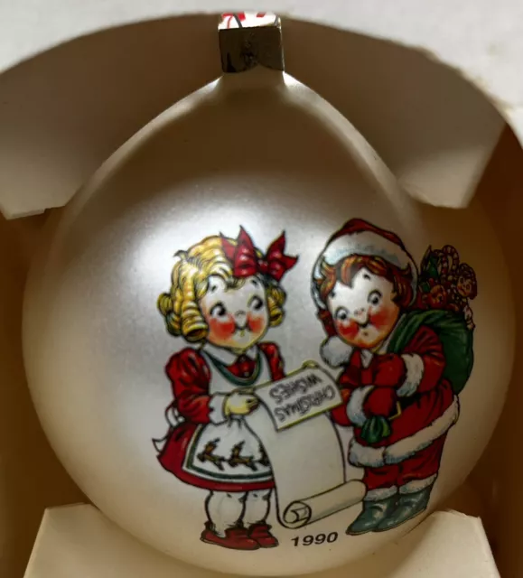 1990 Campbell's Soup Kids Glass Ball Christmas Ornament Collectors Edition w/Box