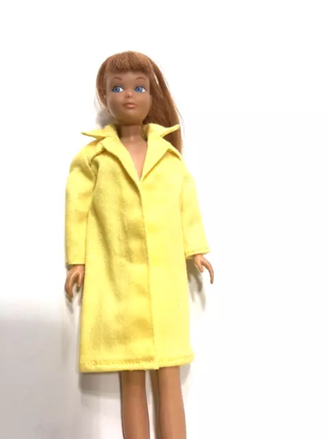 Vintage 1960's Mattel Barbie Skipper #1916 Rain or Shine Yellow Trench Raincoat