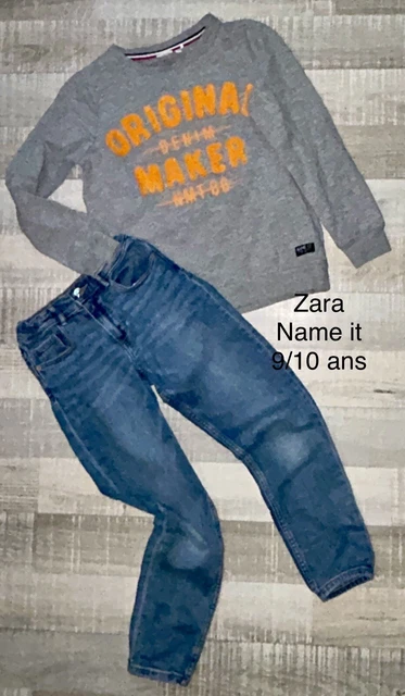 Zara Name It 9/10 ans GARÇON: Sweat Shirt Gris + Jean Hiver