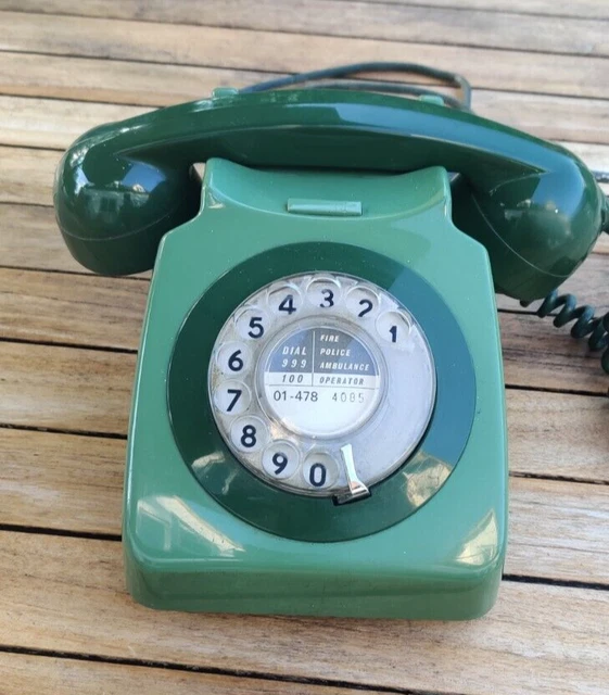 VINTAGE UK GPO rotary dial Green telephone £45.00 PicClick UK