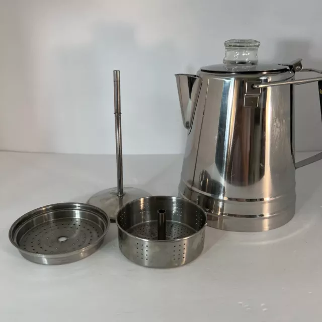1.2L 9 Cups Outdoor Percolator Coffee Pot Stainless Steel For Camping Picnic