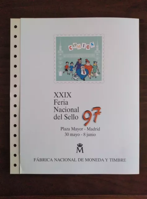 Documento Filatélico España 1997 Fnmt 44. Xxix Fns Cómics + Sobre Entero Postal