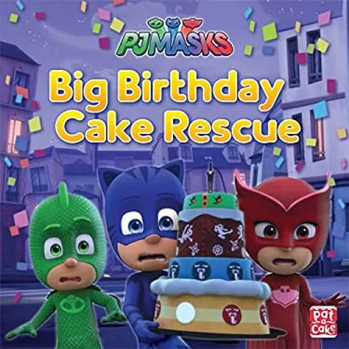 Big Anniversaire Cake Rescue Livre de Poche Masques, P.J.Pat-A-Cake Bâton