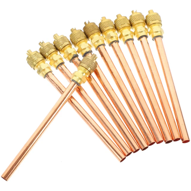 10 Pcs Air Conditioner Part Access Valves for Fridge Refrigerator Copper