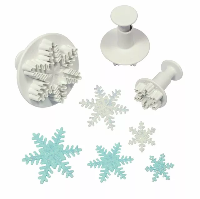 PME S/M/L Snowflake Plunger Cutters Set of 3