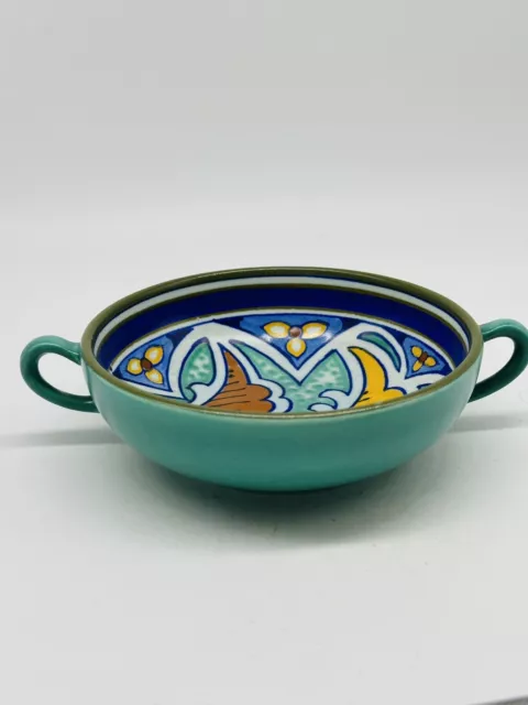 Vintage Gouda Hanko Royal Bowl vivid colours 17cm across 2