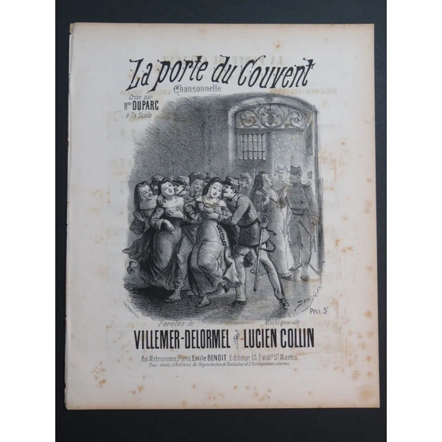 COLLIN Lucien La Porte du Couvent Chant Piano ca1880 2