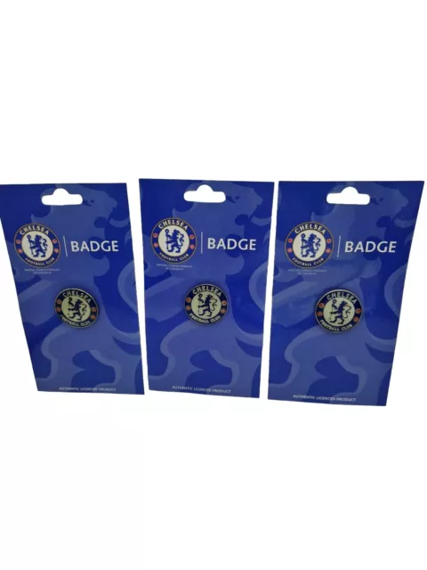 3 Pack Chelsea Football Club Official Crest  Pin Badges..
