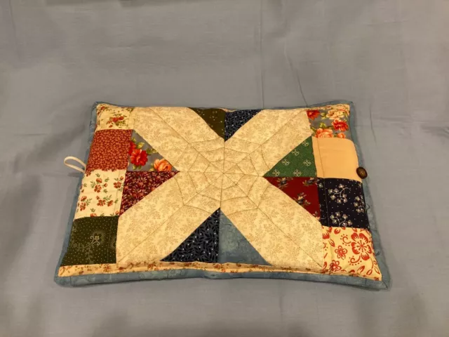 Bible Journal notebook cover quilted patchwork handmade floral blue