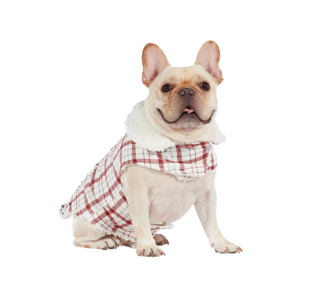 UGG Small Westwood Cotton Flannel Plaid Dog Coat Autumn Red Sherpa Cozy Jacket UGG Small Westwood Cotton Flannel Plaid Dog Coat Autumn Red Sherpa Cozy Jacket